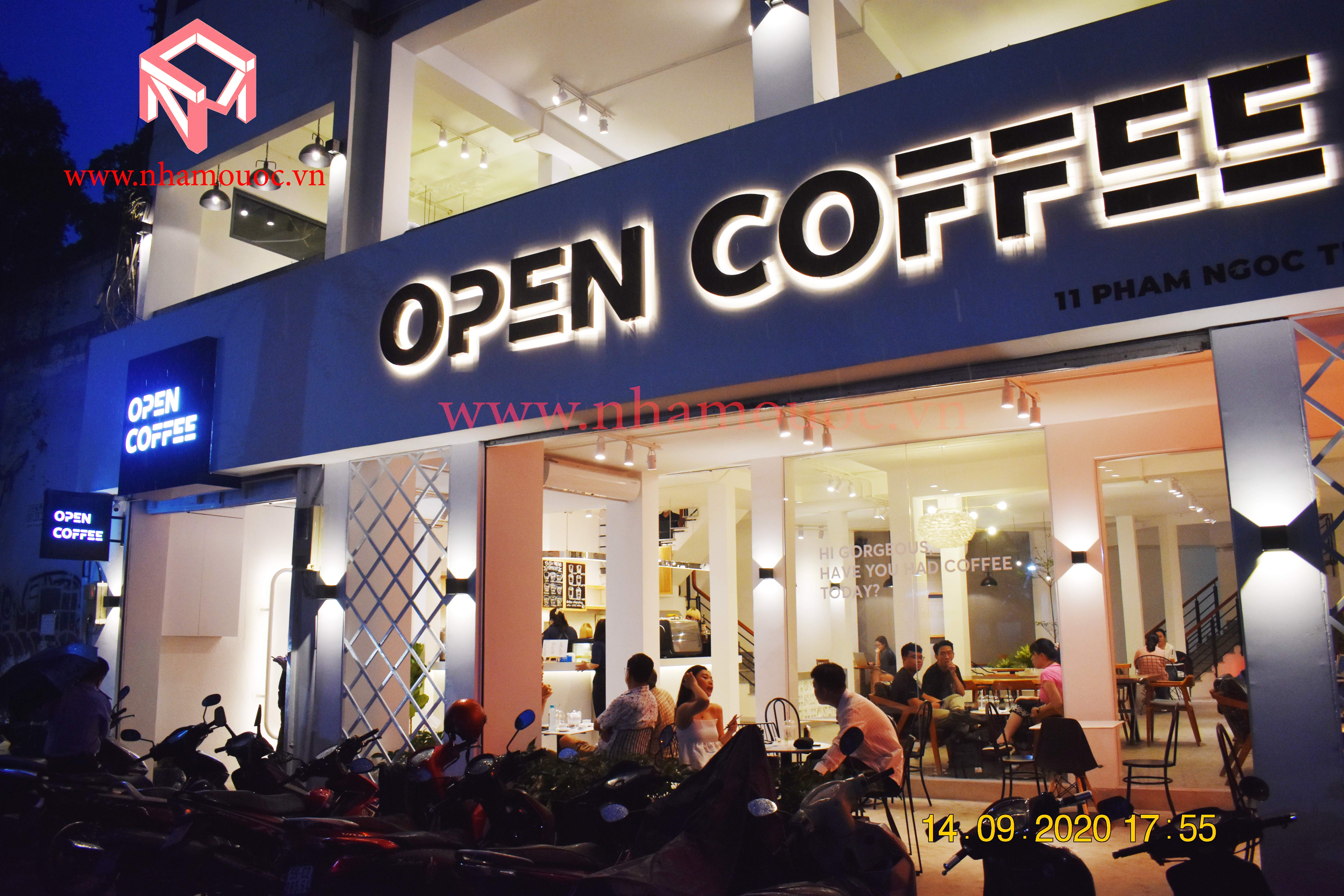 thiết kế quán cà phê OPEN COFFEE đường phạm ngọc thạch quận 3